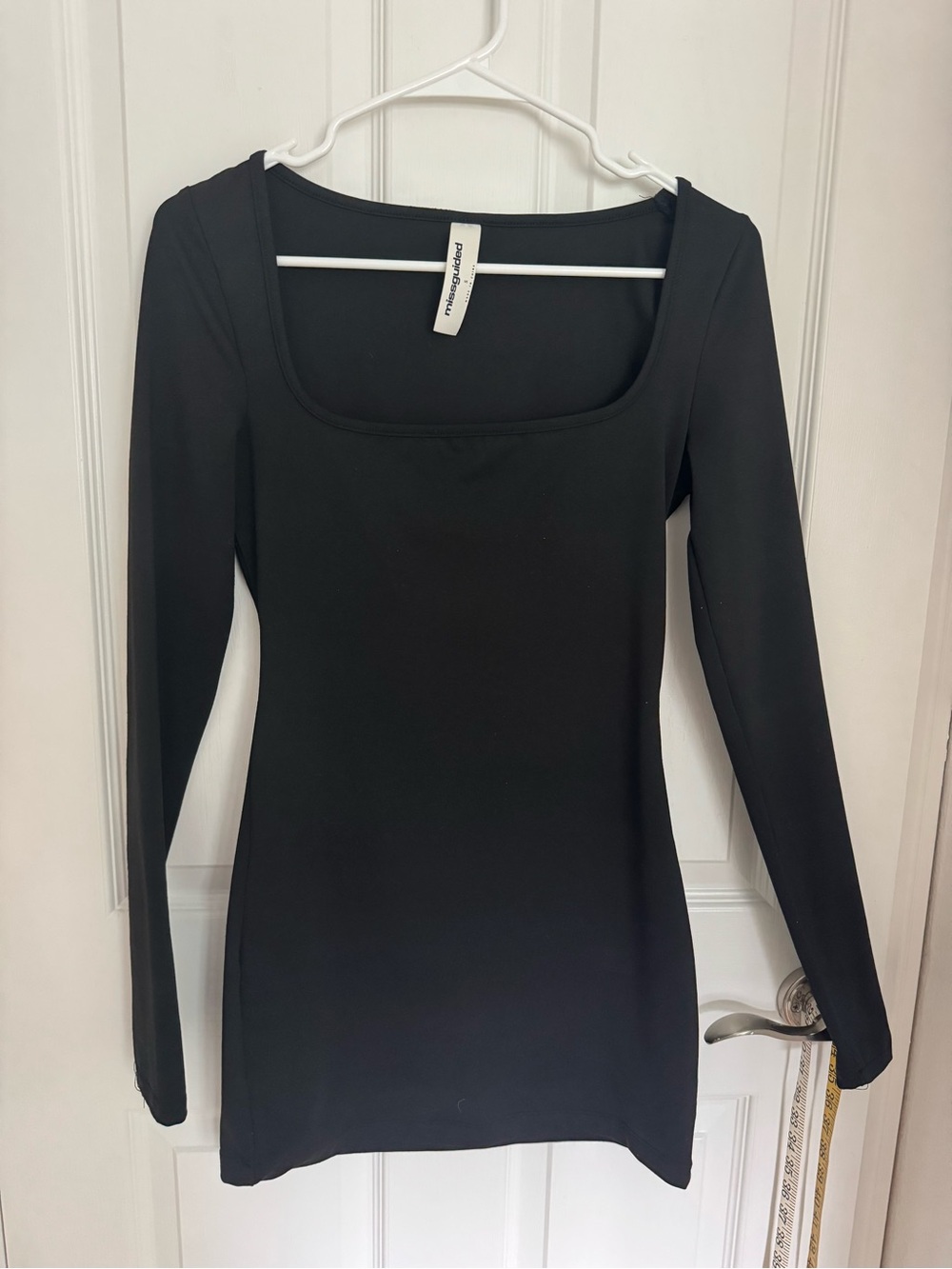 Missguided sexy short mini dress. Small. Black. Square neck.